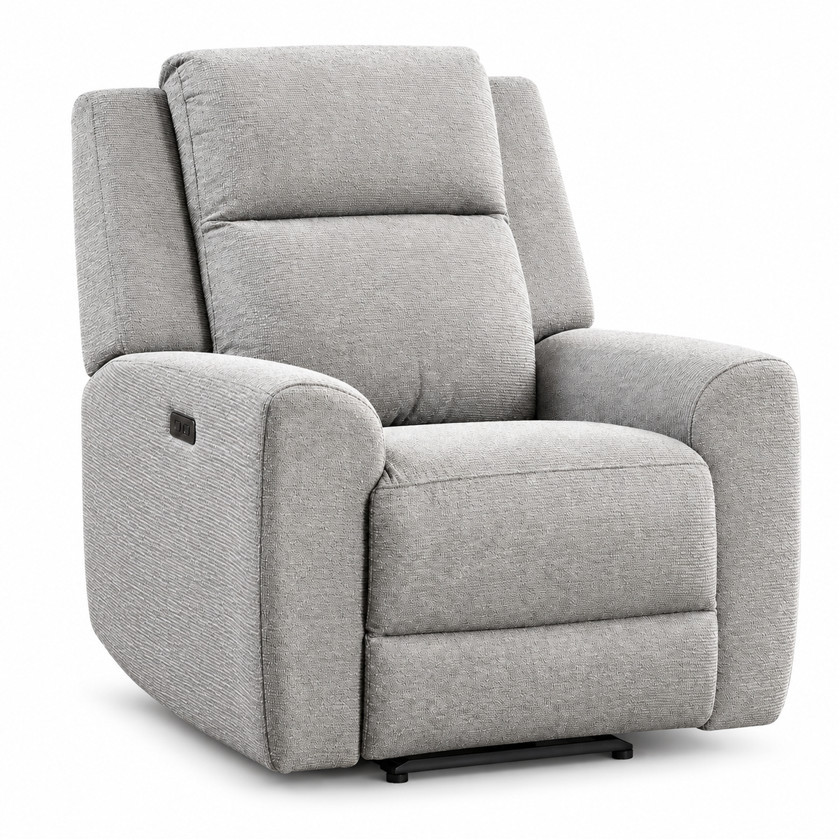 Soft Grey Fabric Power Recliner Chair with USB Charging