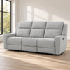 Soft Grey Fabric Power Reclining 3-Seater Sofa with USB Charging — Soft Grey Fabric lifestyle