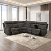 Chocolate Brown Genuine Leather/Match 6-Piece Modular Power Reclining Sectional Sofa with Wireless Charging – product image 1