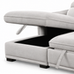 Light Grey Fabric Sleeper Sectional Sofa Bed with Storage & Adjustable Headrests — IF-9005 IFDC feature or fabric detail