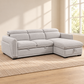 Light Grey Fabric Sleeper Sectional Sofa Bed with Storage & Adjustable Headrests — IF-9006 lifestyle sofa, Right-Hand Facing