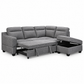 Grey Fabric Right-Facing Sleeper Sectional Sofa Bed with Storage Ottoman — IF-9010 IFDC feature or fabric detail