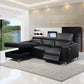 Black Leather-Gel Power Reclining Sectional Sofa with Storage & Adjustable Headrests – product image 2