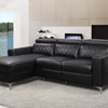 Black Leather-Gel Power Reclining Sectional Sofa with Storage & Adjustable Headrests
