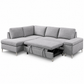 Grey Fabric Left-Facing Sleeper Sectional Sofa Bed with Storage — IF-9022 IFDC feature or fabric detail