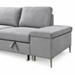 Grey Fabric Left-Facing Sleeper Sectional Sofa Bed with Storage — IF-9022 IFDC feature or fabric detail