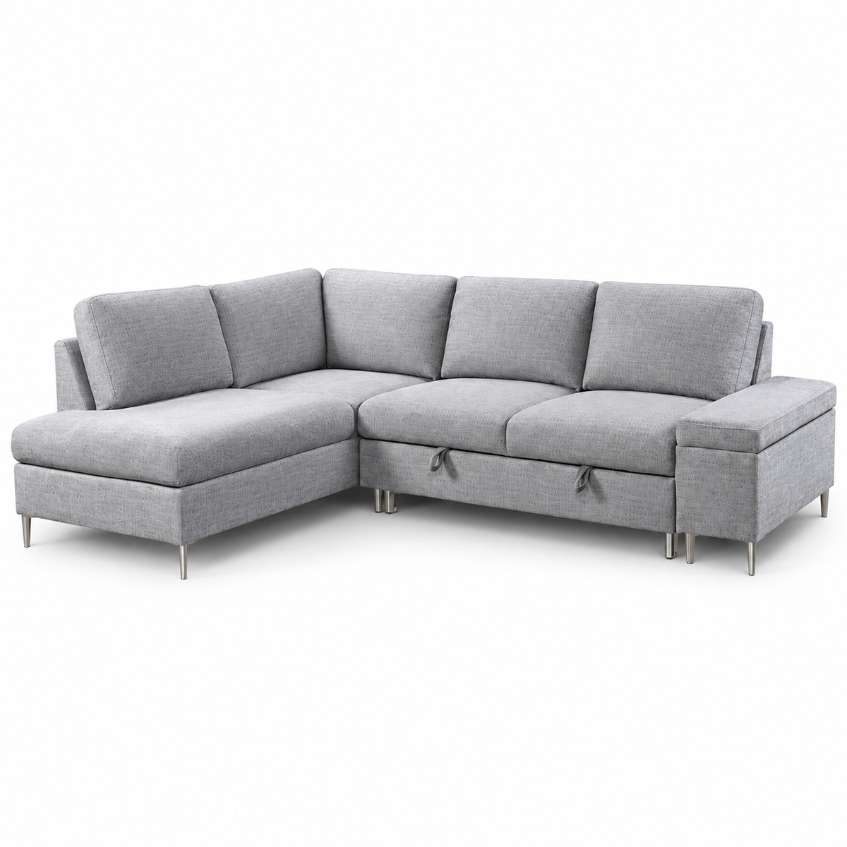 Grey Fabric Left-Facing Sleeper Sectional Sofa Bed with Storage — IF-9022 clean white product image