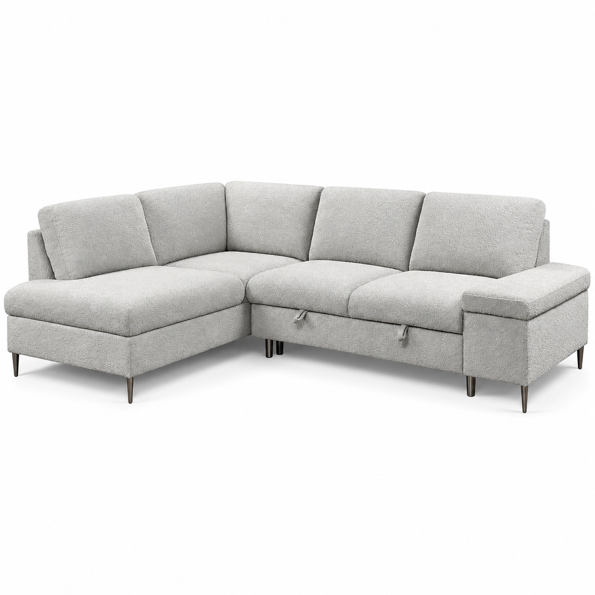 Grey Bouclé Left-Facing Sleeper Sectional Sofa Bed with Storage — IF-9023 clean white product image