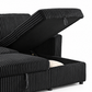 Black or Grey Corduroy Reversible Sleeper Sectional Sofa Bed with Storage Chaise — IF-9024 IFDC feature or fabric detail