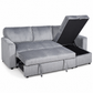 Black or Grey Corduroy Reversible Sleeper Sectional Sofa Bed with Storage Chaise — IF-9025 IFDC feature or fabric detail