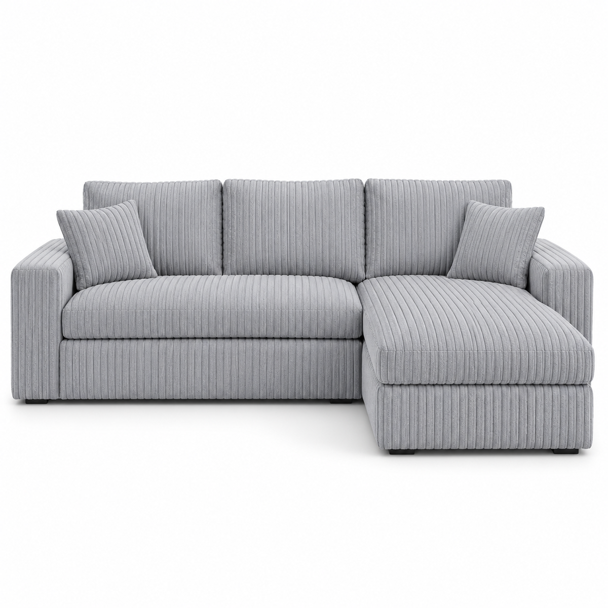 Black or Grey Corduroy Reversible Sleeper Sectional Sofa Bed with Storage Chaise — IF-9025 IFDC feature or fabric detail
