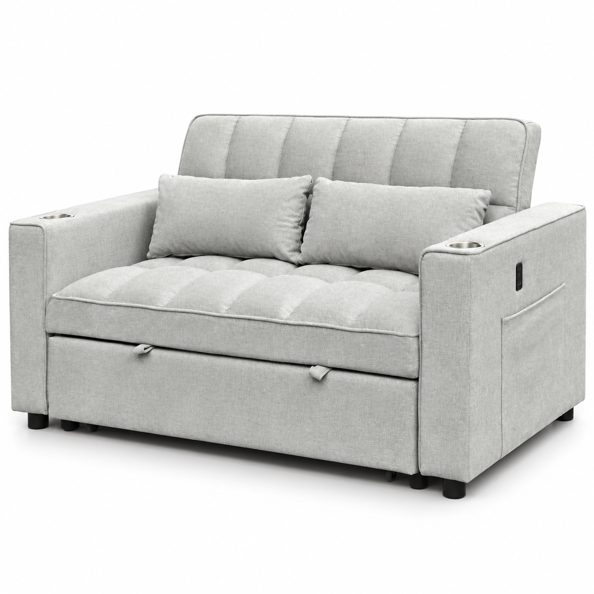Grey Fabric Convertible Sofa Bed — IF-9028 clean white product image