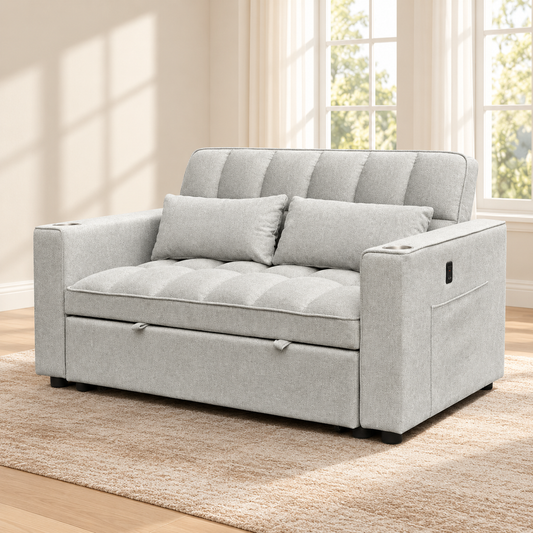Grey Fabric Convertible Sofa Bed — IF-9028 lifestyle sofa, Default Title