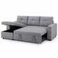 Reversible Sleeper Sectional Sofa Bed with Storage Chaise – Grey Fabric or Black PU — IF-9031 IFDC feature or fabric detail