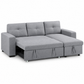Reversible Sleeper Sectional Sofa Bed with Storage Chaise – Grey Fabric or Black PU — IF-9031 IFDC feature or fabric detail