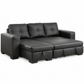 Reversible Sleeper Sectional Sofa Bed with Storage Chaise – Grey Fabric or Black PU — IF-9032 IFDC feature or fabric detail