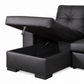 Reversible Sleeper Sectional Sofa Bed with Storage Chaise – Grey Fabric or Black PU — IF-9032 IFDC feature or fabric detail
