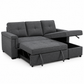 Grey Reversible Sleeper Sectional Sofa Bed with Storage Chaise — IF-9040 IFDC feature or fabric detail
