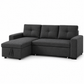 Grey Reversible Sleeper Sectional Sofa Bed with Storage Chaise — IF-9040 clean white product image