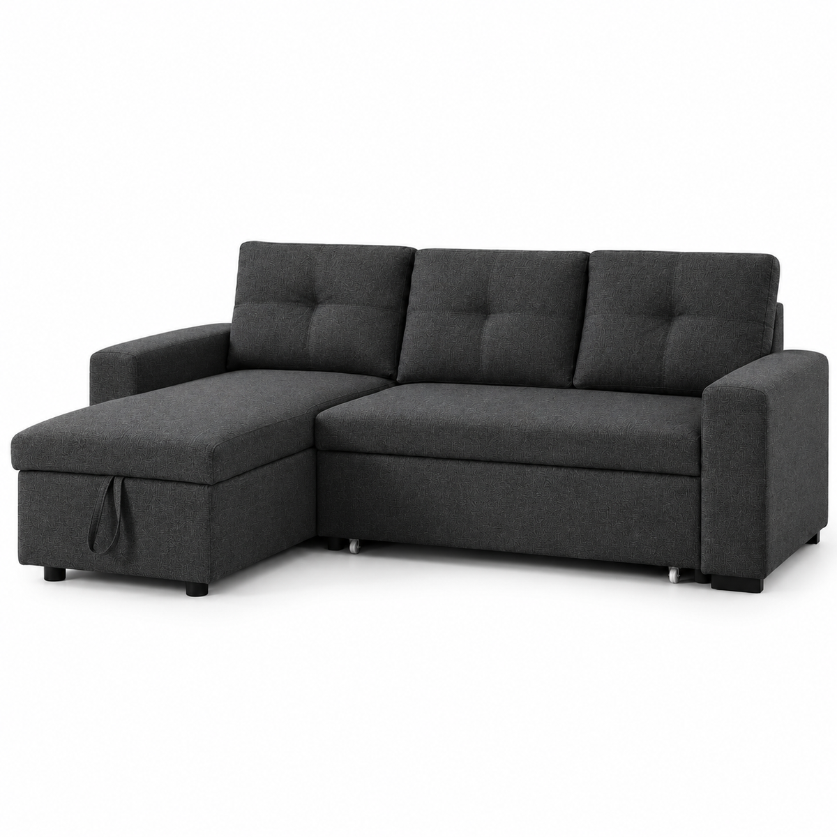 Grey Reversible Sleeper Sectional Sofa Bed with Storage Chaise — IF-9040 clean white product image
