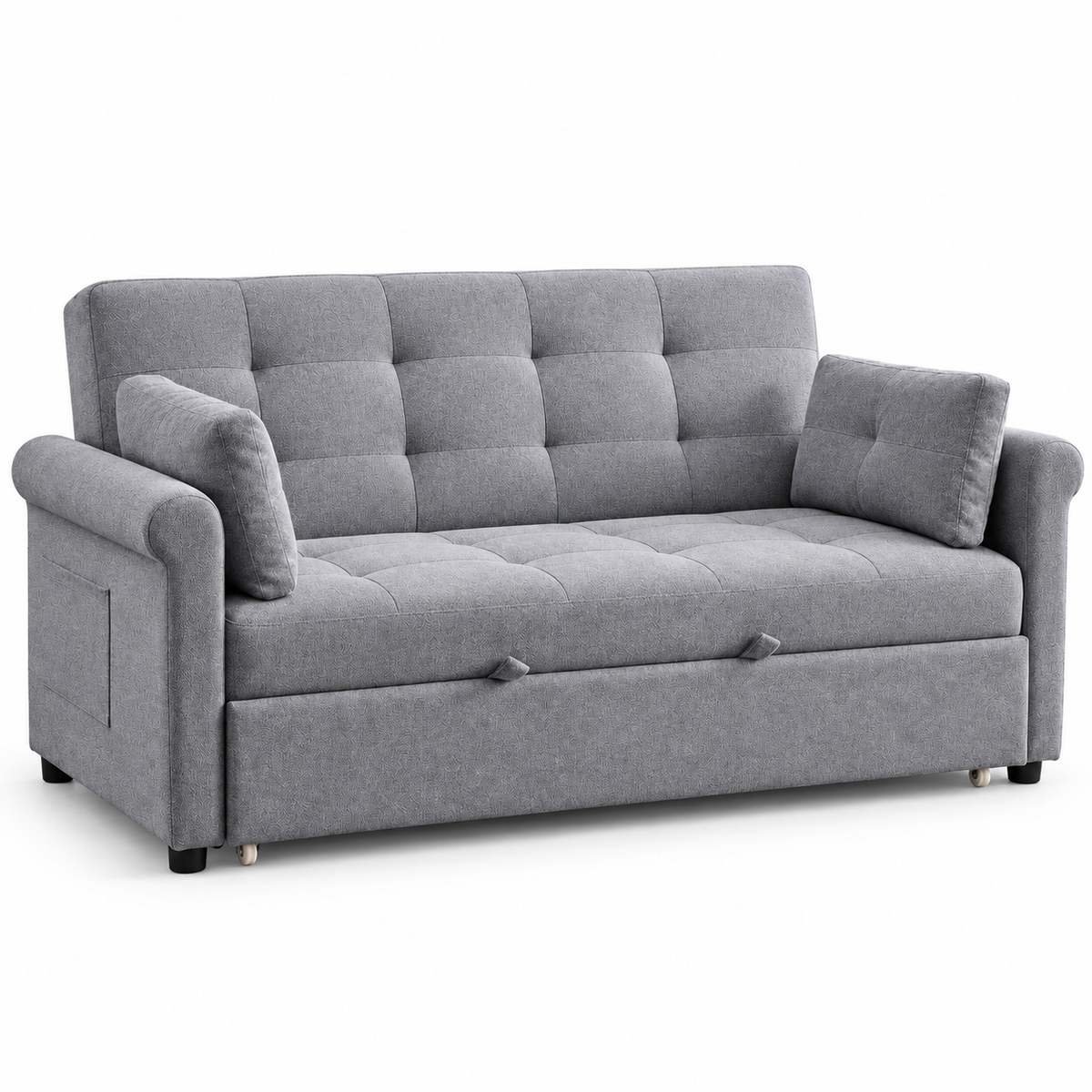 Modern Tufted Sofa Bed with USB-C Charging & Side Storage – 64 or 70 Inch — IF-9045 clean white product image