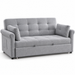 Modern Tufted Sofa Bed with USB-C Charging & Side Storage – 64 or 70 Inch — IF-9046 clean white product image
