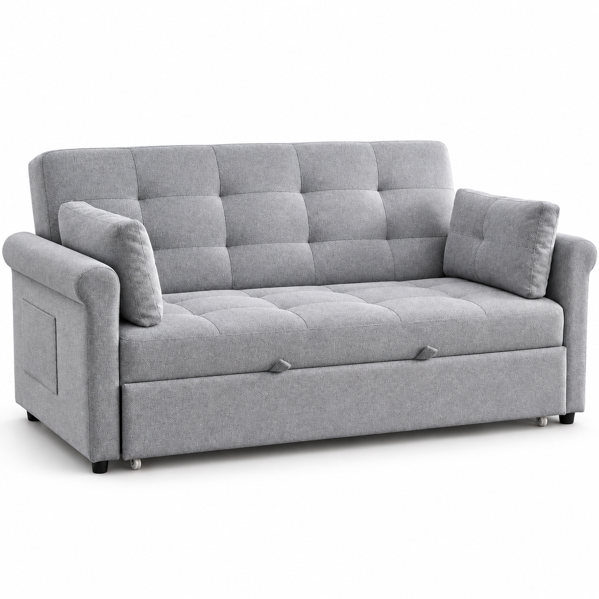 Modern Tufted Sofa Bed with USB-C Charging & Side Storage – 64 or 70 Inch — IF-9046 clean white product image