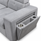 Grey Fabric Sleeper Sectional Sofa Bed with Adjustable Headrests, Storage & Charging — IF-9080 IFDC feature or fabric detail