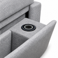 Grey Fabric Sleeper Sectional Sofa Bed with Adjustable Headrests, Storage & Charging — IF-9080 IFDC feature or fabric detail