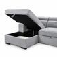 Grey Fabric Sleeper Sectional Sofa Bed with Adjustable Headrests, Storage & Charging — IF-9080 IFDC feature or fabric detail