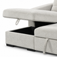 Light Grey Bouclé Sleeper Sectional Sofa Bed with Storage — IF-9085 IFDC feature or fabric detail