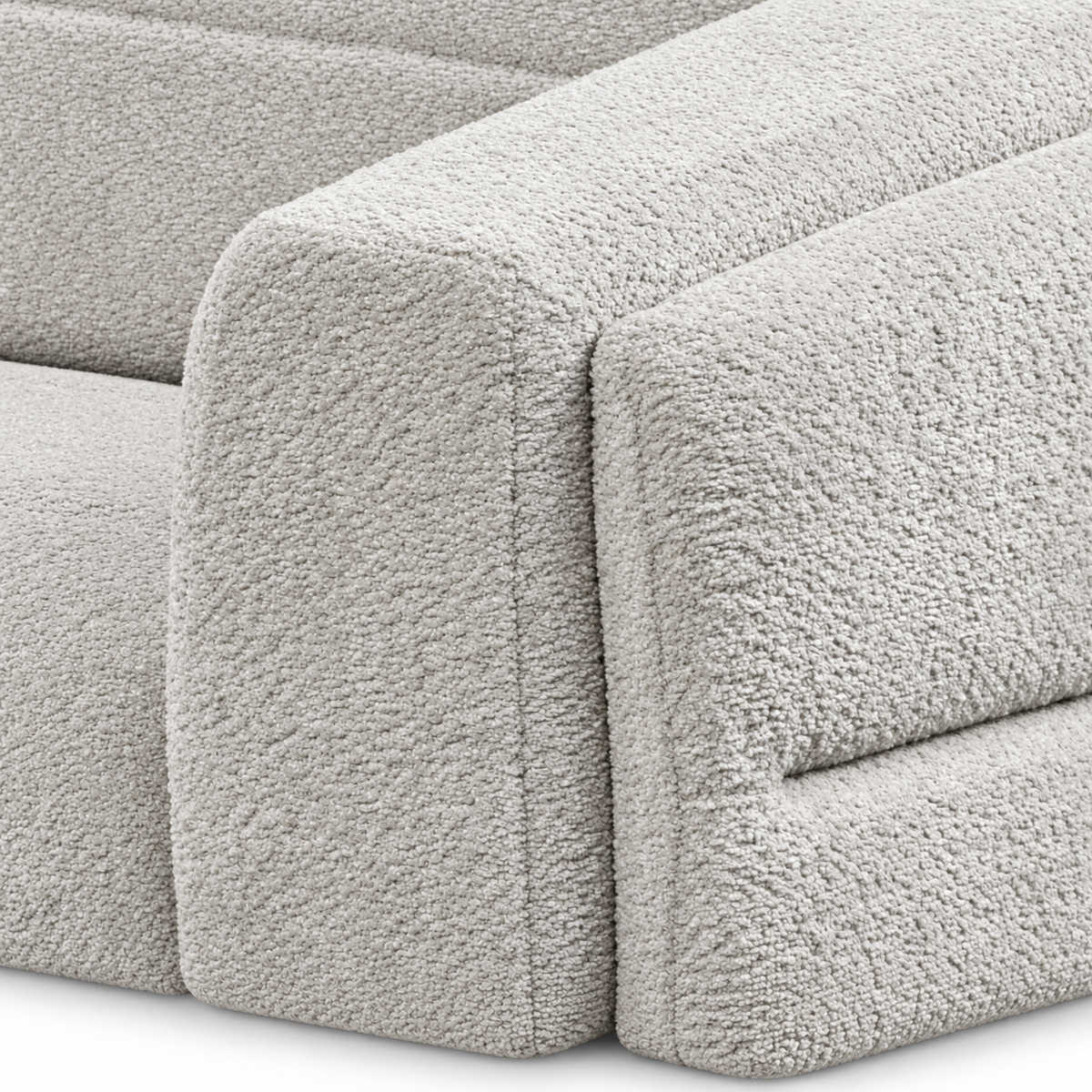 Light Grey Bouclé Sleeper Sectional Sofa Bed with Storage — IF-9085 IFDC feature or fabric detail