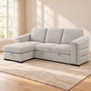Light Grey Bouclé Sleeper Sectional Sofa Bed with Storage — IF-9085 lifestyle sofa, Left-Hand Facing
