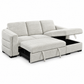 Light Grey Bouclé Sleeper Sectional Sofa Bed with Storage — IF-9086 IFDC feature or fabric detail