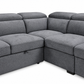 Grey Fabric Left-Facing Sleeper Sectional Sofa Bed with Storage Ottoman & Adjustable Headrests — IF-9090 IFDC feature or fabric detail