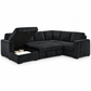 Black Corduroy Left-Facing Sleeper Sectional Sofa Bed with Storage & USB — IF-9095 IFDC feature or fabric detail