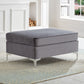 Grey Tufted Velvet Reversible Sectional Sofa