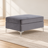 Grey Tufted Velvet Ottoman — IF-9281 Grey, main lifestyle image