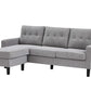 Grey Woven Fabric Reversible Sectional Sofa with Button Tufting – product image 3