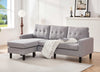 Grey Woven Fabric Reversible Sectional Sofa with Button Tufting – product image 1
