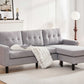 Grey Woven Fabric Reversible Sectional Sofa with Button Tufting – product image 2