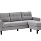 Grey Woven Fabric Reversible Sectional Sofa with Button Tufting – product image 4