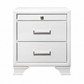 Jordyn White Collection 3-Drawer Nightstand