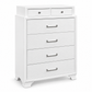 Jordyn White Collection Lacquer 5-Drawer Bedroom Chest