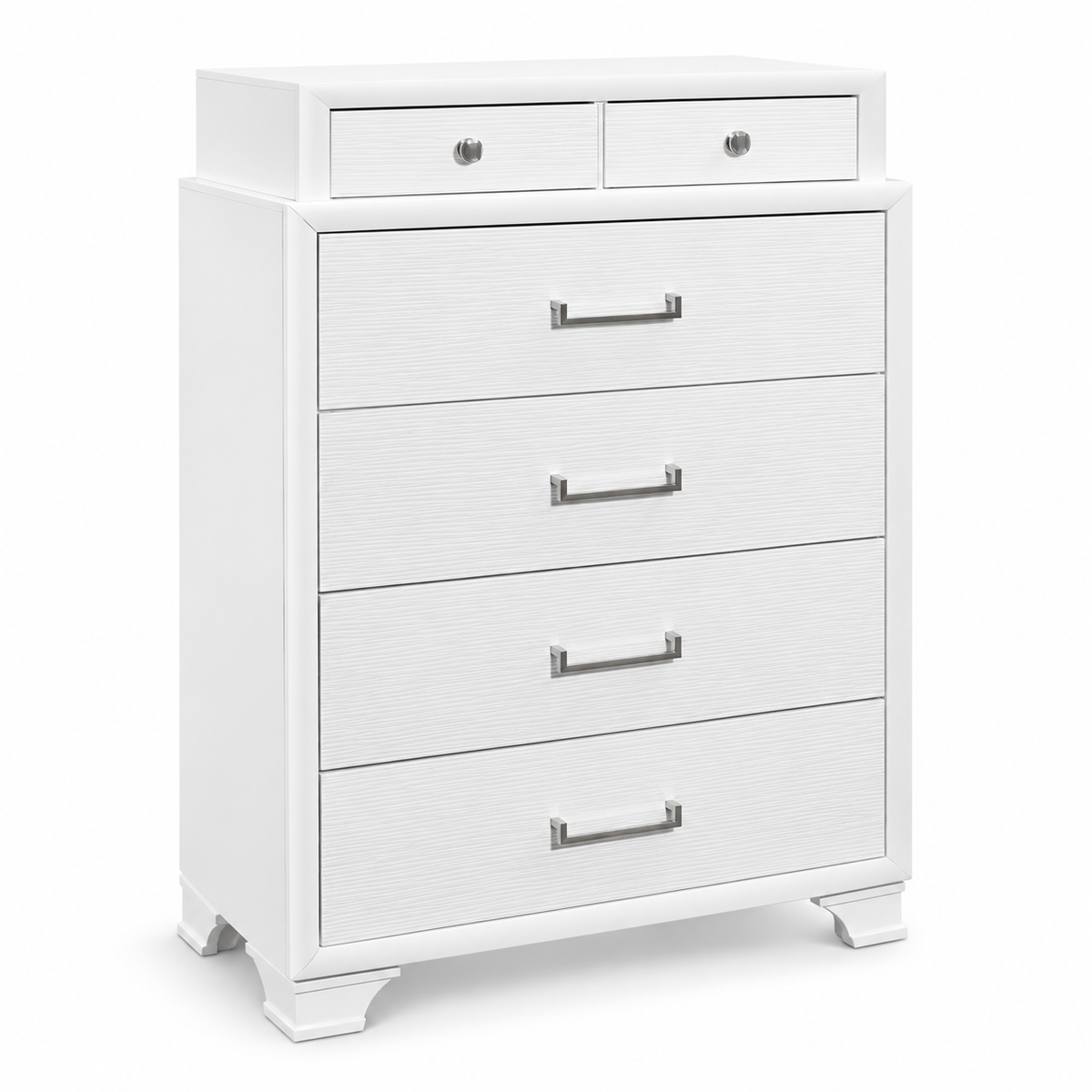 Jordyn White Collection Lacquer 5-Drawer Bedroom Chest