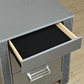 Logan Collection Silver Glam Nightstand with Hidden Jewelry Drawer