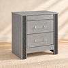 Logan Collection Silver Glam Nightstand with Hidden Jewelry Drawer