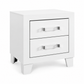 Luccia Collection Modern White Nightstand with Acrylic Hardware