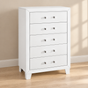 Luccia Collection Modern White Bedroom Chest with Acrylic Hardware