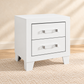 Luccia Collection Modern White Nightstand with Acrylic Hardware